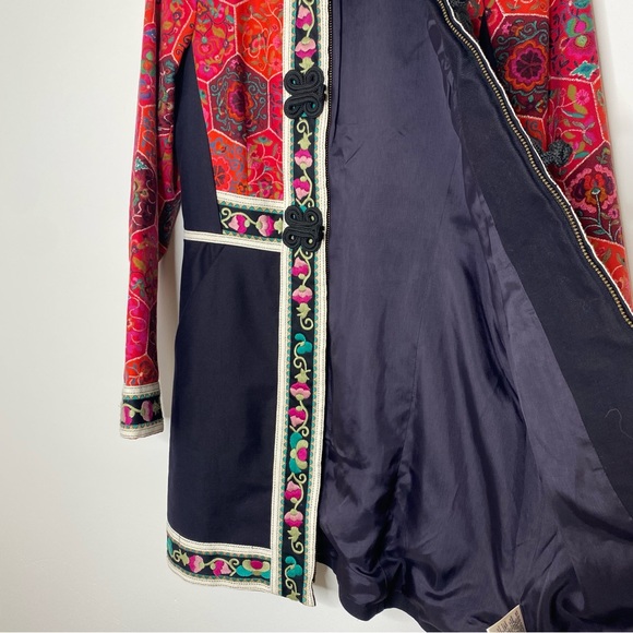 Anthropologie Elevenses Satsuma Embroidered Patchwork Jacket Coat Rare Size 4 - Picture 11 of 16